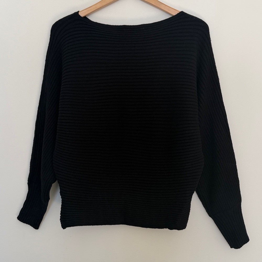 Anthropologie NWOT Kendall Black Rib Sweater - Picture 4 of 5